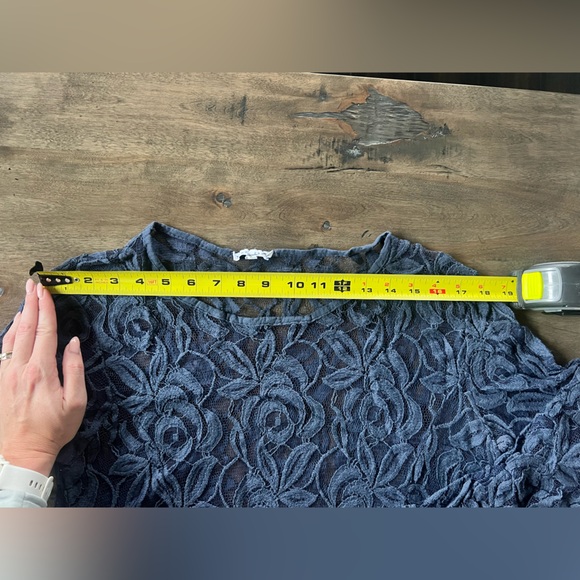 Boutique Navy Lace Tunic with Matching Underlay - Picture 7 of 9